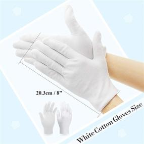 img 1 attached to Cotton Gloves for Dry Hands, Paxcoo 3 Pairs White Cotton Gloves for Moisturizing Dry Hand Eczema, Cosmetic Oil Absorption, Jewelry Inspection, Spa – Medium Size