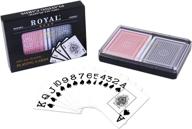 🔒 high-quality waterproof 2-decks royal poker size plastic playing cards set with plastic case - large (jumbo) index for superior gameplay логотип