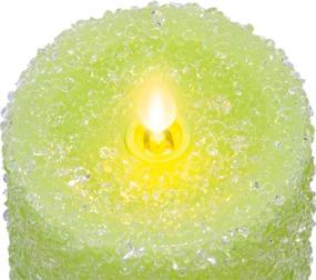 img 2 attached to Luminara Princess Crystal Candles Limited Collection - Walt Disney Princess Playlist - Moving Flame LED Candle - Battery Operated Life 600 Hr - Remote Included - Set Of 2 - Princess Green Crystal