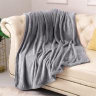 🛏️ kmuset fleece blanket throw: super soft grey luxury bed blanket for cozy comfort logo