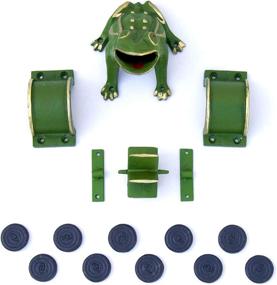 img 4 attached to 🐸 CADENAS - Complete Cast Iron Frog/Toad Game Set: 1 Frog/Toad, 2 Bridges, 1 Mill, 2 Clasps, and 10 Tokens.