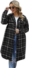 img 4 attached to SIKAINI Shacket Vintage Flannel Oversized Women's Clothing