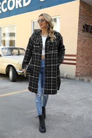 img 3 attached to SIKAINI Shacket Vintage Flannel Oversized Women's Clothing