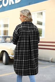 img 2 attached to SIKAINI Shacket Vintage Flannel Oversized Women's Clothing