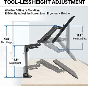 img 1 attached to 🖥️ Maximize Your Workspace with MOUNTUP Single Monitor Desk Mount - Fully Adjustable Aluminum Gas Spring Stand for 32 Inch Flat Curved Screens - Heavy Duty Arm Holds 2.2-22lbs - C-Clamp and Grommet Base Included