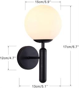 img 2 attached to 💡 KCO Lighting Black Modern Glass Globe Wall Sconce Set - Mid Century Style for Bedroom, Living Room & Aisle Lighting (2 Pack)