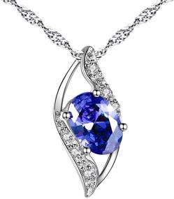 img 4 attached to 🌿 MABELLA Sterling Silver Simulated Birthstone Leaves Pendant Necklace: Perfect Gift for Girls