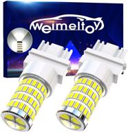 weimeltoy 3157 3156 3057 3056 4157 3457 светодиодные лампы заднего хода 76smd с проекторной линзой 12v-24v 3157 led замена для заднего тормозного огня, стояночного огня, бокового маркера drl и сигнала поворота, 2 шт белый - улучшенный seo логотип