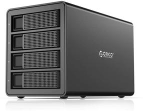 img 4 attached to 💾 ORICO 4 Bay USB 3.0 to SATA External Hard Drive Enclosure - Supports 64TB, 2.5/3.5 inch HDD SSD, Built-in 150W Power/Dual Chip for Chia Farming, Enterprise Data Storage Backup, Server Expansion (No RAID)