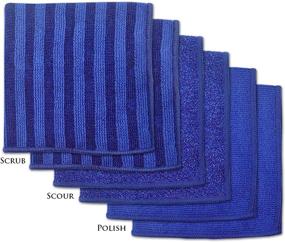 img 4 attached to 🧽 DII Microfiber Scratch Free Scrubber Cleaning Dishcloth (Set of 6) - Nautical Blue, Ideal for Kitchens, Dishes, Car, Dusting, and Drying Rags