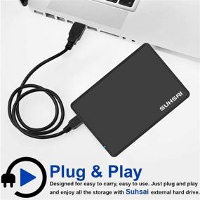 img 3 attached to 💻 Slim 2.5" SUHSAI Portable External Hard Drive HDD - Ultrafast 3.0 USB Storage Backup for Computer, Laptop, PC, Mac, Chromebook, PS3, PS4, Smart TV (160GB, Black)