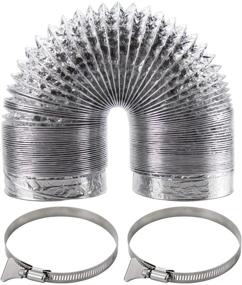 img 4 attached to Versatile Funmit 10 ft Flexible Dryer Vent Duct Hose Kit - 4in Diameter, with 2 Stainless Steel Worm Clamps