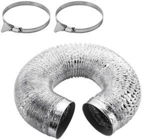 img 3 attached to Versatile Funmit 10 ft Flexible Dryer Vent Duct Hose Kit - 4in Diameter, with 2 Stainless Steel Worm Clamps