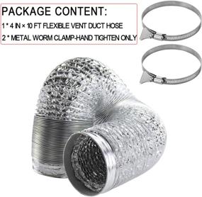 img 2 attached to Versatile Funmit 10 ft Flexible Dryer Vent Duct Hose Kit - 4in Diameter, with 2 Stainless Steel Worm Clamps