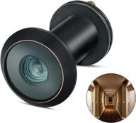 🚪 togu tg3016yg-cbc ul listed solid brass hd glass lens 220-degree door viewer peephole with privacy cover for 1-3/8" to 2-1/6" doors, classic matte black finish with red copper edge line accents логотип