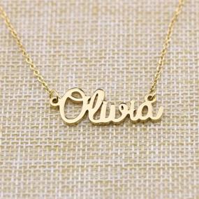 img 3 attached to 🎁 Yiyang Custom Name Necklace - 18K Gold Plated Stainless Steel Pendant Jewelry - Perfect Birthday Gift for Girls