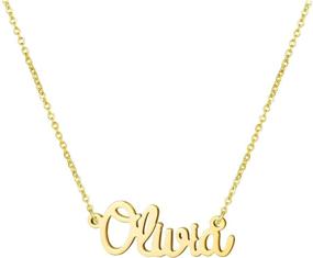 img 4 attached to 🎁 Yiyang Custom Name Necklace - 18K Gold Plated Stainless Steel Pendant Jewelry - Perfect Birthday Gift for Girls