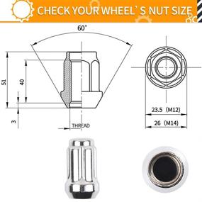 img 3 attached to 🔧 MIKKUPPA 16шт. хромированных шлицевых гаек - M12x1.5 1,4 дюйма длиной - совместимы с Polaris Ranger XP 900/1000, General 1000, RZR S 900, XP 1000 - в комплекте ключ-головка