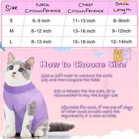 img 1 attached to 🐱 Nuanchu Cat Recovery Suit: E-Collar Alternative for Cats and Dogs - Anti Licking Abdominal Skin Pajama Suit - 3 Pieces Set