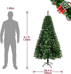 img 3 attached to 🌲 6 FT 1000 Branch Tips Christmas Tree: Artificial Flake Tree with Foldable Stand for Indoor and Outdoor Use, Easy Assembly