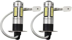 img 2 attached to 🚗 2x 12V Car Fog Light Lamp - H3 30-SMD 4014 LED Bulbs in XENON 6000K White