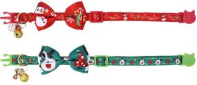 img 1 attached to Lamphyface Christmas Collar Breakaway Adjustable Cats