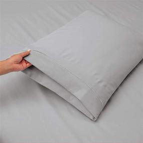 img 3 attached to 🛏️ Silver Grey Flex Head King Sheets Sets for Adjustable Beds - Top Split King Sheets Sets (4 Pcs) - 34 Inch Down Sheets - 15-18 Inch Deep Sheets