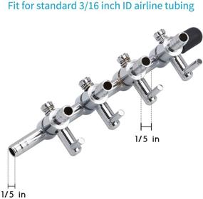 img 1 attached to Pawfly Cross Aquarium Gang Valve: Efficient Air Flow Control Lever Valve with Check Valves, Suction Cups & Connectors for Fish Tank