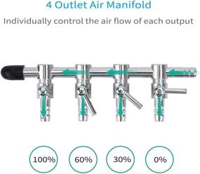 img 3 attached to Pawfly Cross Aquarium Gang Valve: Efficient Air Flow Control Lever Valve with Check Valves, Suction Cups & Connectors for Fish Tank