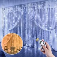 anpro led curtain light, 3mx3m with 300 led, 8 modes, remote control, usb power – perfect backdrop window string lights for valentine's day, bedroom, weddings, christmas logo