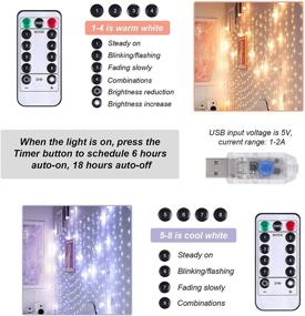 img 1 attached to Anpro LED Curtain Light, 3Mx3M with 300 LED, 8 Modes, Remote Control, USB Power – Perfect Backdrop Window String Lights for Valentine's Day, Bedroom, Weddings, Christmas