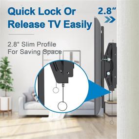 img 2 attached to 📺 JUSTSTONE TV Wall Mount Bracket for 32-80" LED LCD OLED Flat Curved Screen TVs with Low Profile Tilt Feature - 165lb Capacity, Max VESA 600x400mm, Fits 16", 18", 24" Studs - Black