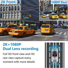 img 3 attached to 📷 Aolbea Dual Dash Cam Front and Rear 2.5K Sony IMX335 Sensor - High Definition Video Recording with LCD Screen, Night Vision, and Parking Monitor