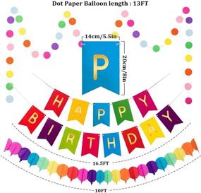img 2 attached to Vibrant Hot-air Balloon Fiesta Birthday Decorations Set - Hanging Paper fans, Swirls, Polka Dots, Pom Poms, Banner, and Garland - 20Pcs Party Kit