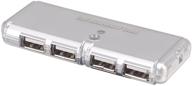 💻 streamline your connectivity with the manhattan 4-port hi-speed usb pocket hub - silver (160599) logo