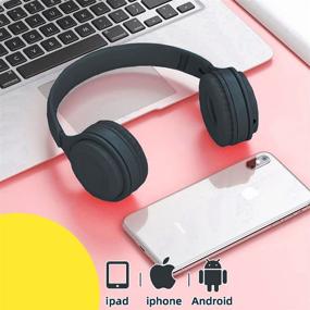 img 2 attached to 🎧 Wireless Bluetooth 5.0 Kids Headphones with Mic - Foldable Over-Ear Design, Comfortable Protein Earpads, HiFi Music Player (Black)
