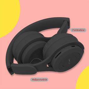 img 3 attached to 🎧 Wireless Bluetooth 5.0 Kids Headphones with Mic - Foldable Over-Ear Design, Comfortable Protein Earpads, HiFi Music Player (Black)