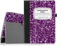 📚 fintie folio case for ipad mini 1/2/3 - slim fit smart stand cover with auto sleep/wake - composition book purple logo