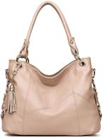chic claret 2 leather tassel shoulder handbag satchel: a must-have for women's handbags & wallets logo