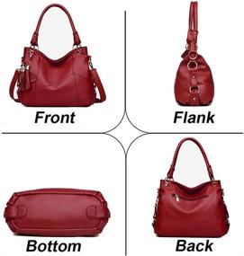 img 3 attached to Chic Claret 2 Leather Tassel Shoulder Handbag Satchel: A Must-Have for Women's Handbags & Wallets