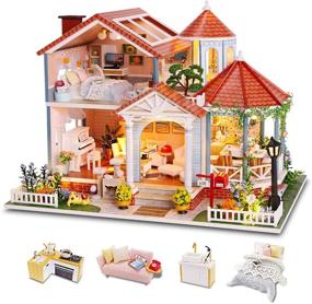 img 4 attached to Enchanting Melodies and Delightful Dwelling: GuDoQi Miniature Dollhouse House Music