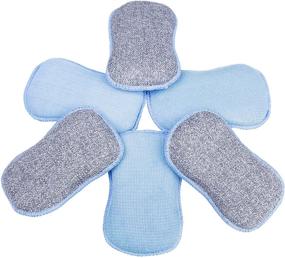 img 2 attached to 🧽 LTWHOME 6-Pack Dual Sided Microfiber 2-in-1 Washing Up Pad Scrubbers and Sponges