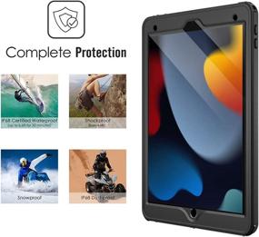 img 2 attached to 📱 Moko Waterproof Case for New iPad 9th/8th/7th Generation (2021/2020/2019), Full-Body Protection, Shockproof Bumper, Black