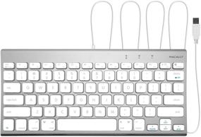 Macally USB Wired Keyboard for Mac and Windows PC - Space Saving Compatible  Small Apple Keyboard - 78 Keys External Mac Keyboard for MacBook Pro/Air,  iMac, Desktop Mac Mini - Silver Aluminum 