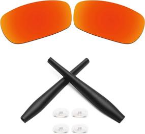 img 4 attached to 🕶️ Red Polarized Crosshair Sunglasses with Replacement Earsocks