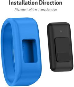 img 1 attached to 🥼 NotoCity Blue Large Silicone Replacement Watch Bands for Garmin Vivofit JR/JR 2/3 - Perfect for Boys and Girls