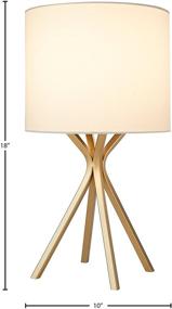 img 2 attached to 💡 Top-selling Amazon Brand Rivet Gold Bedside Table Desk Lamp – 18 Inches with Linen Shade and Light Bulb Included