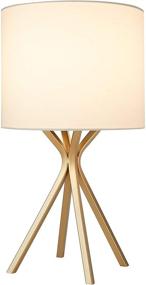 img 3 attached to 💡 Top-selling Amazon Brand Rivet Gold Bedside Table Desk Lamp – 18 Inches with Linen Shade and Light Bulb Included