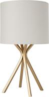 💡 top-selling amazon brand rivet gold bedside table desk lamp – 18 inches with linen shade and light bulb included логотип