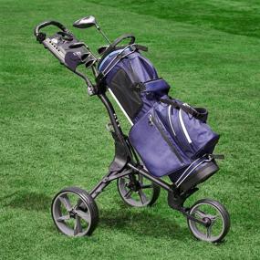 img 1 attached to 🏌️ KVV 3 Wheel Golf Push Cart - Super Lightweight and Compact Folding Size, Upgraded Version with Scorecard Holder